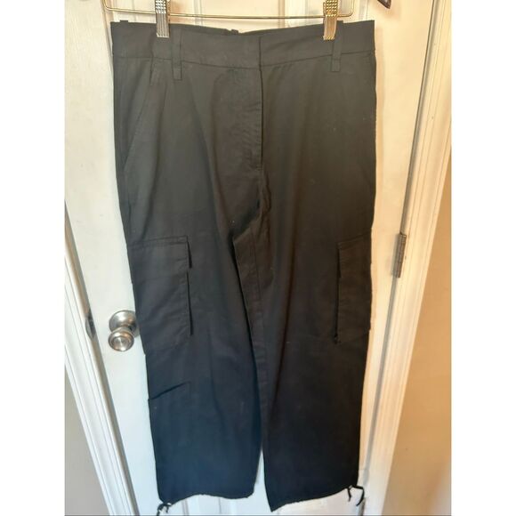 H&M black cargo pants wide leg NWT sz 6 - Picture 1 of 5